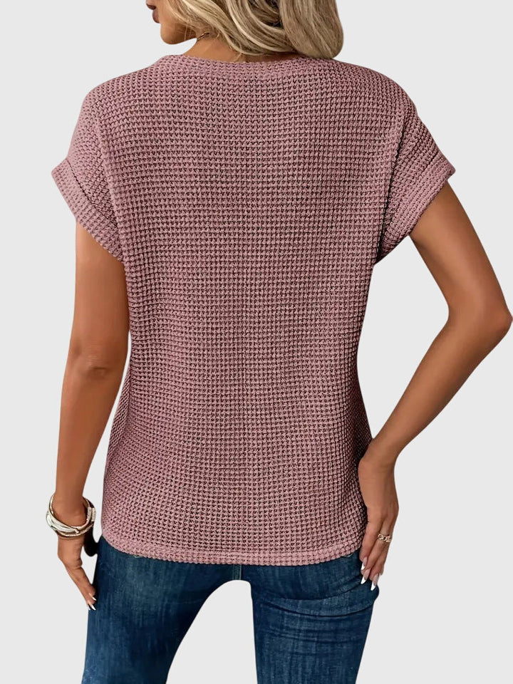 Isa | Elegant Blus Med Rund Halsringning