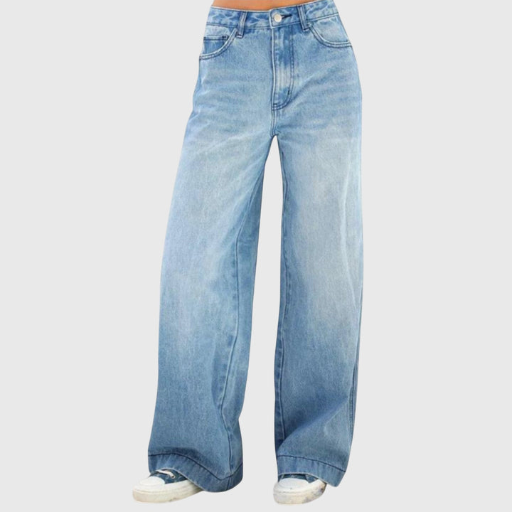 Kayla | Damens Avslappnade Baggy Denimbyxor