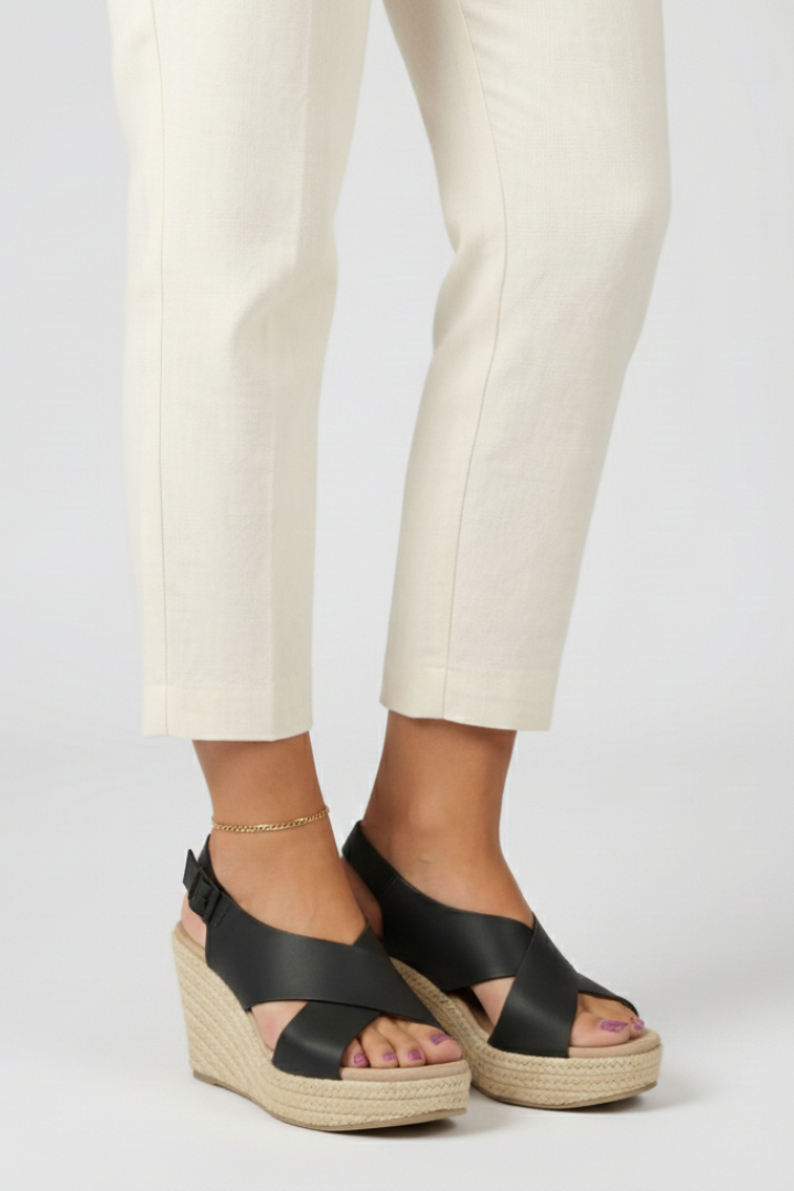 Michelle | Slingback-sandaler Med Kilklack Och Korsade Remmar För Dam