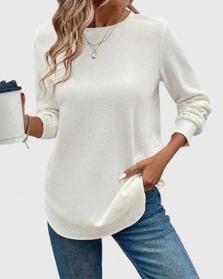 Nadyalyn | Elegant O-Hals Långärmad