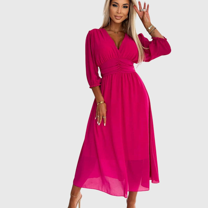 Chloe | Lätt Silkes Chiffon Klänning