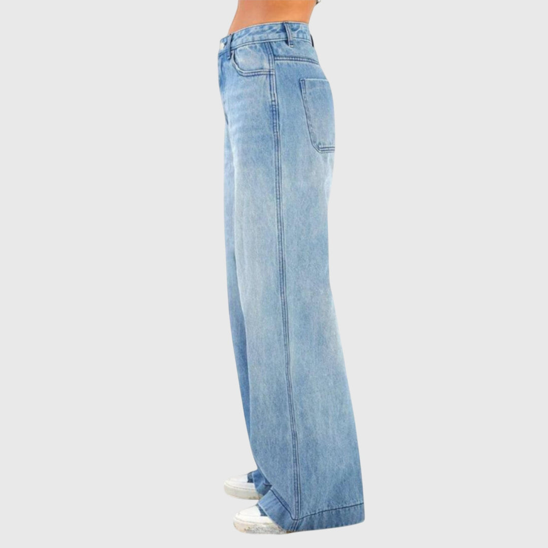 Kayla | Damens Avslappnade Baggy Denimbyxor
