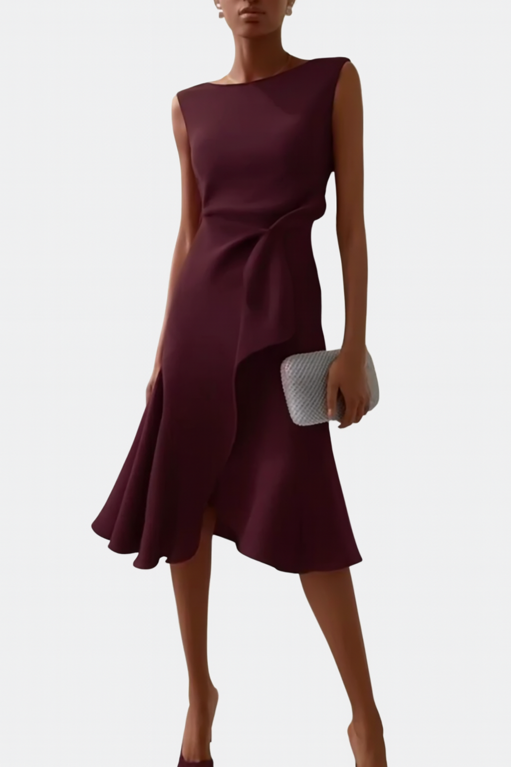 Eleanor | Draperad Asymmetrisk Midiklänning För Dam