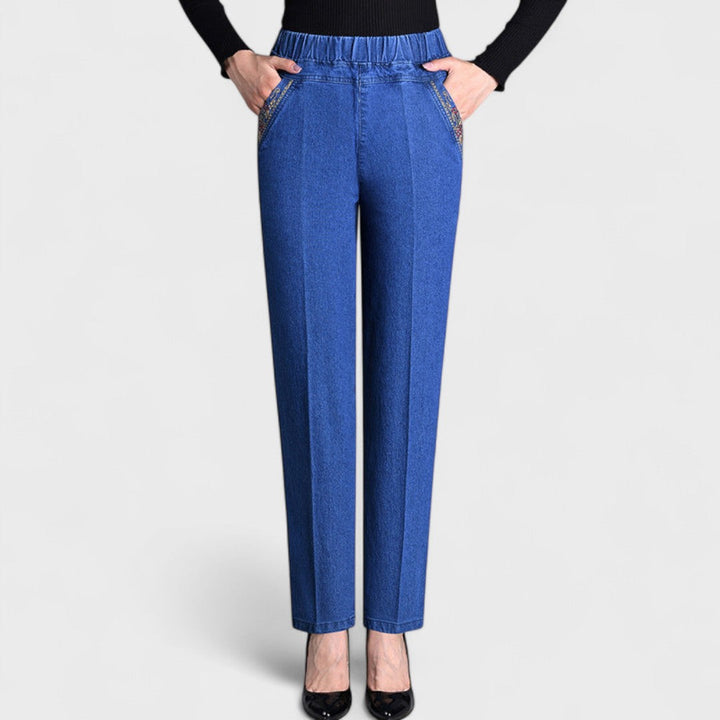Emma | Bekväma Stretchjeans Med Sidofickor Och Resår I Midjan För Dam