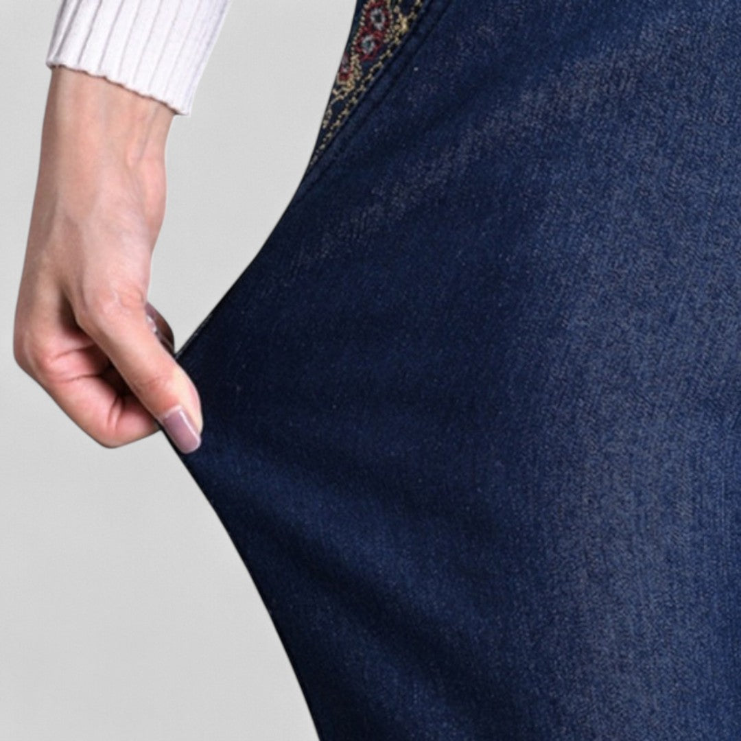 Emma | Bekväma Stretchjeans Med Sidofickor Och Resår I Midjan För Dam
