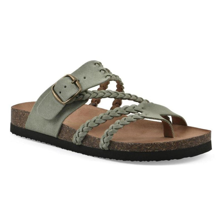 Olivia | Dam Sandaler med Flätad Rem och Spänne Kork Sula