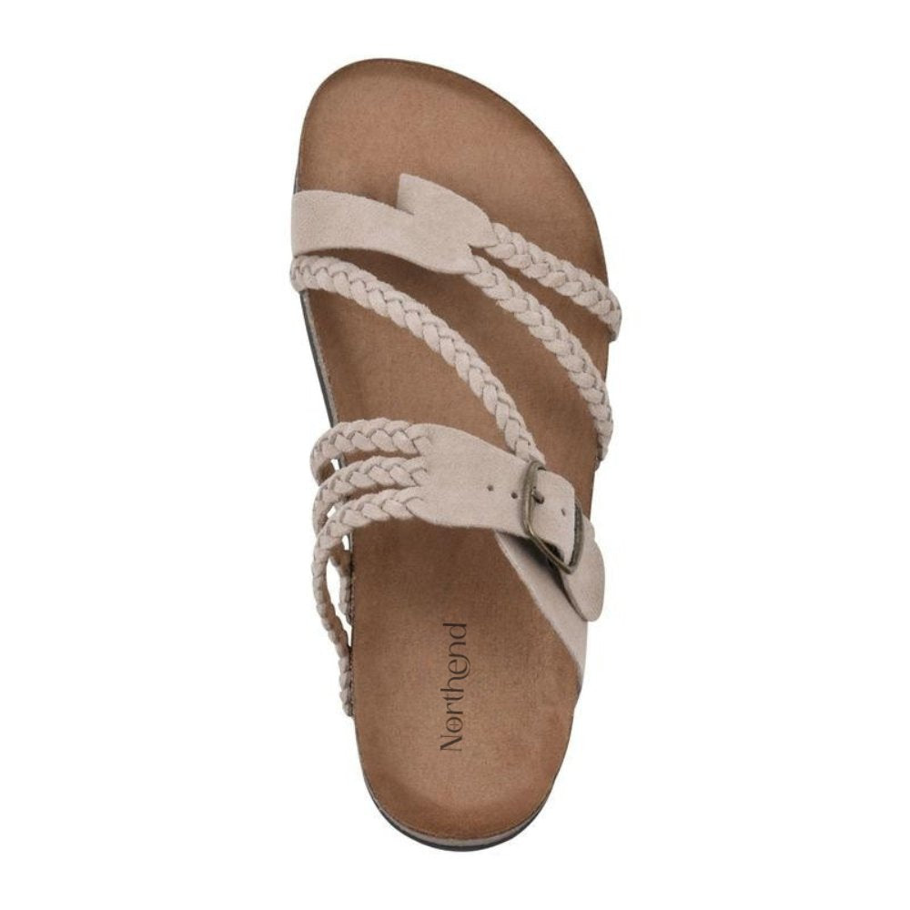 Olivia | Dam Sandaler med Flätad Rem och Spänne Kork Sula