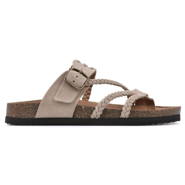 Olivia | Dam Sandaler med Flätad Rem och Spänne Kork Sula