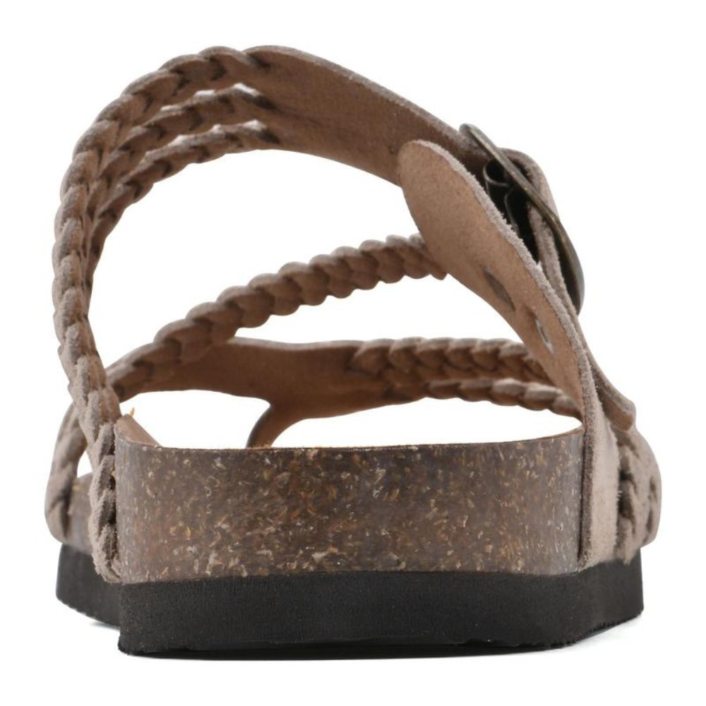 Olivia | Dam Sandaler med Flätad Rem och Spänne Kork Sula