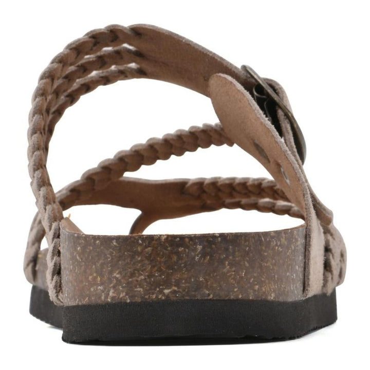 Olivia | Dam Sandaler med Flätad Rem och Spänne Kork Sula