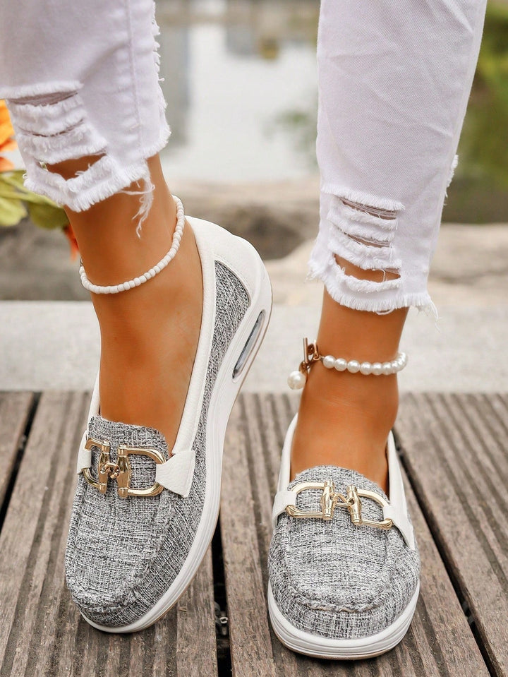 Emma | Damens Platta Loafers Slip-On Spänne Komfort Gångskor