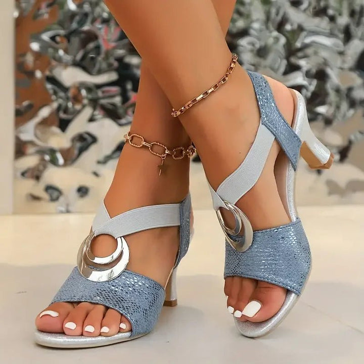 Grace | Kvinnoortopediska Sandaler med Blockklack och Remmar