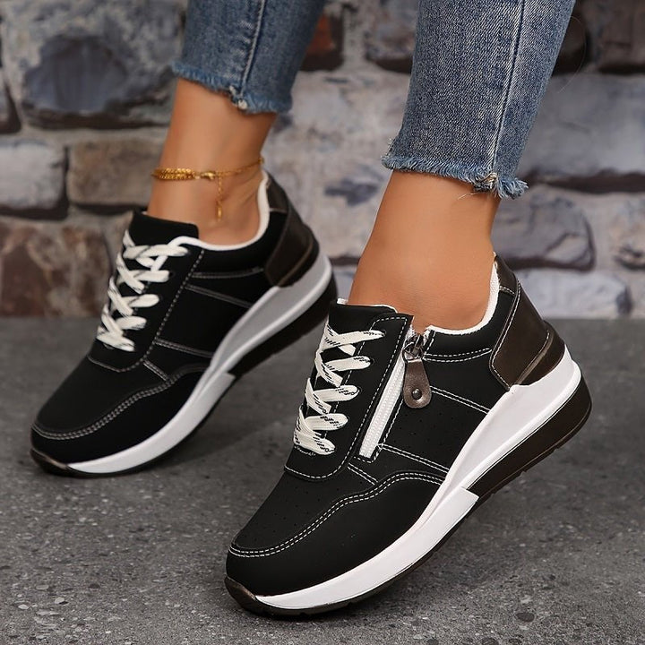 Luna | Kvinnors Ortopediska Sneakers Låg Klipp Snörning Komfort Gång